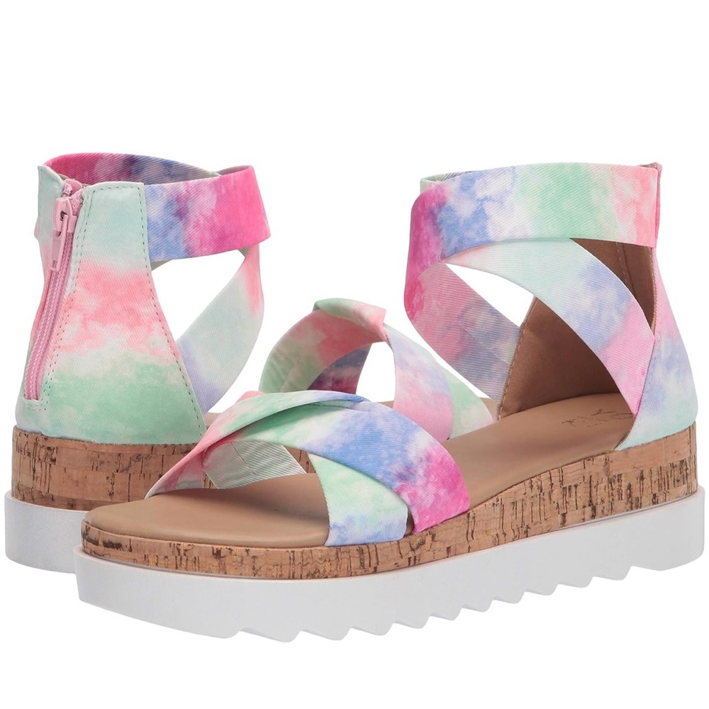 Yoki Pastel Tie-Dye Women's Platform Sandals